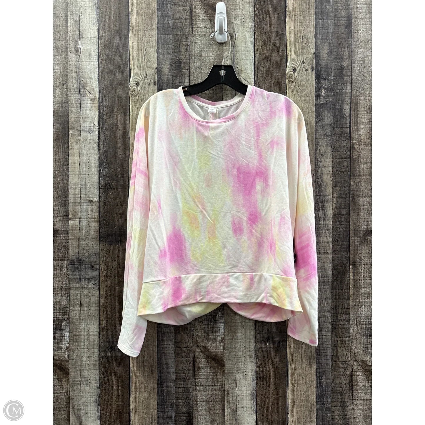 Athletic Top Long Sleeve Crewneck By Old Navy In Pink & Yellow, Size: M