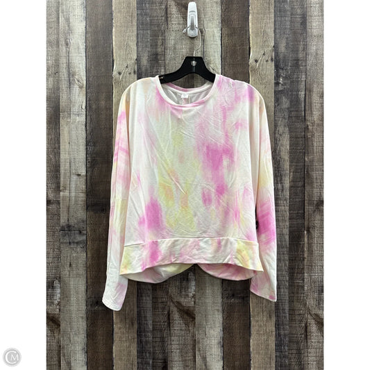 Athletic Top Long Sleeve Crewneck By Old Navy In Pink & Yellow, Size: M