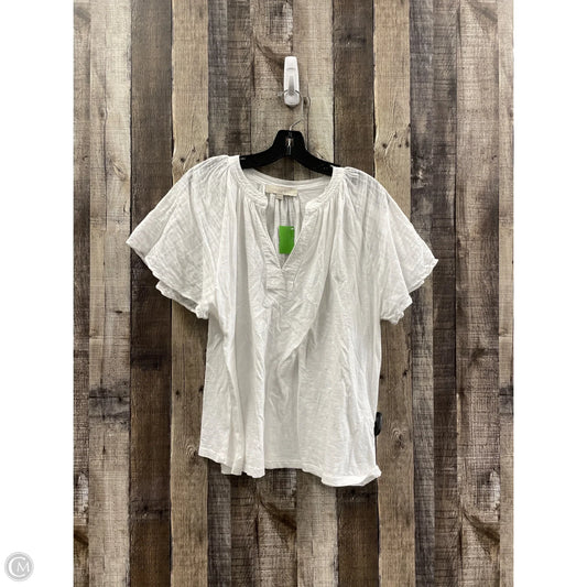 Top Short Sleeve By Loft In White, Size: Xl