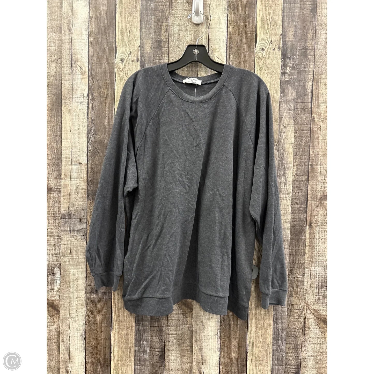 Top Long Sleeve By Zenana In Grey, Size: Xl