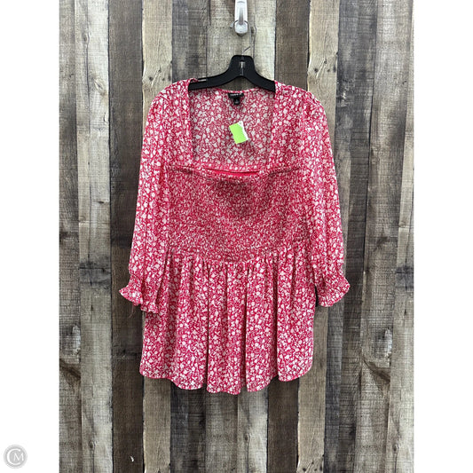 Dress Casual Short By Torrid In Pink & White, Size: Xl