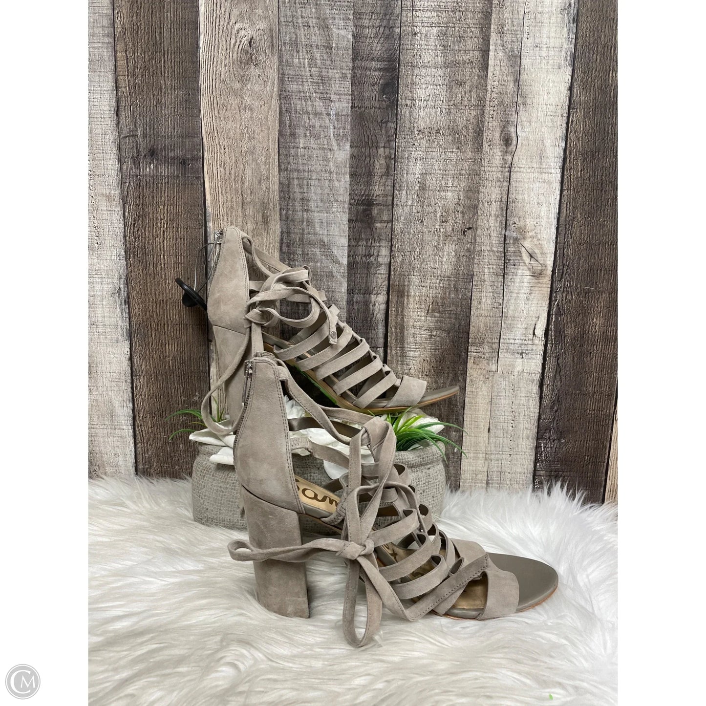 Sandals Heels Block By Sam Edelman In Taupe, Size: 11