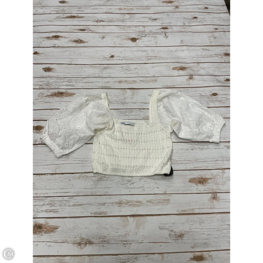 Top Short Sleeve By Zara In Ivory, Size: S