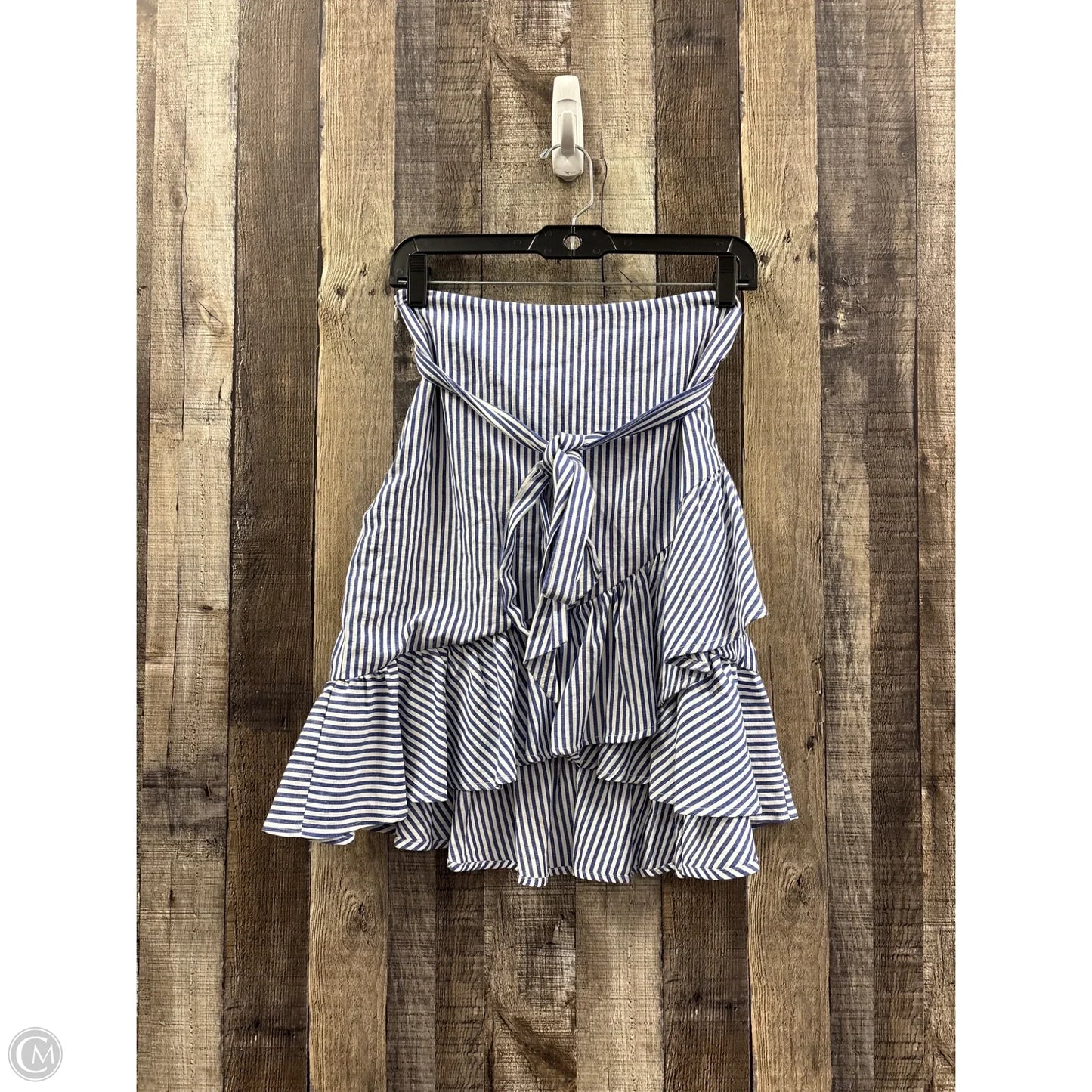 Skirt Mini & Short By Hyfve In Blue & White, Size: M