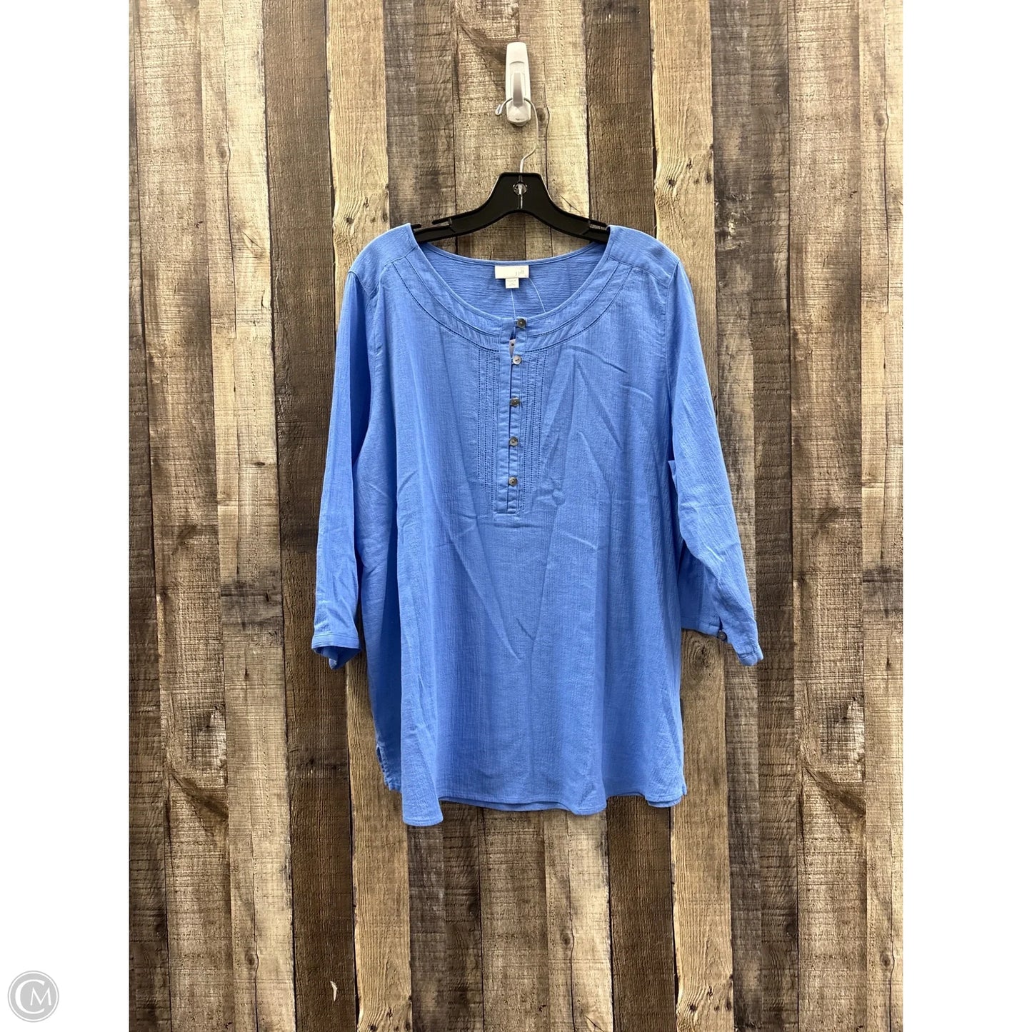 Top 3/4 Sleeve By J. Jill In Blue, Size: Xl