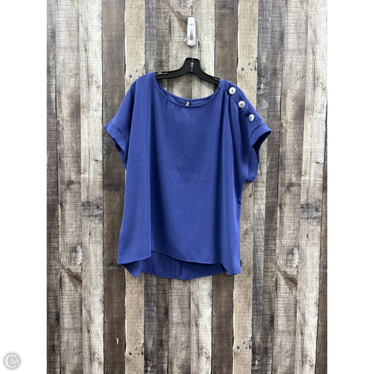 Top Short Sleeve By Massini In Blue, Size: 1x