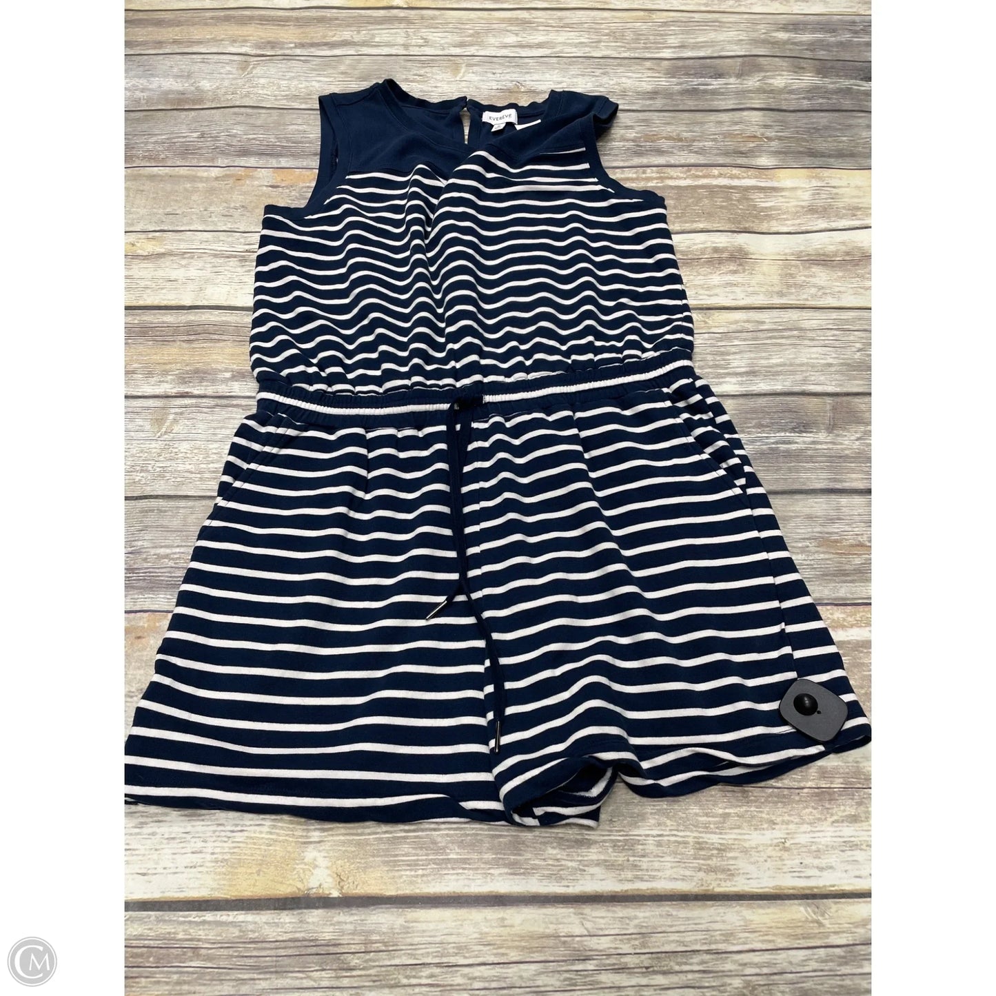 Romper By Evereve In Blue & White, Size: Xl