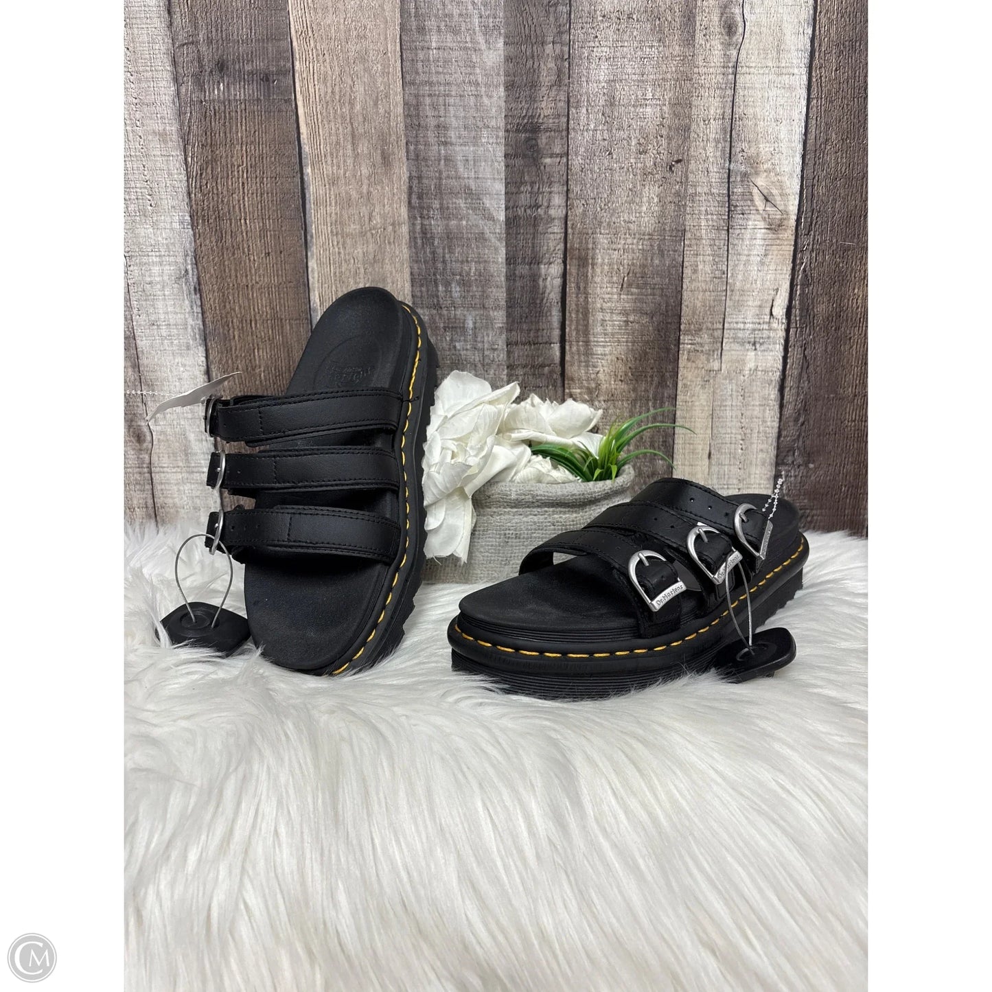 Sandals Heels Platform By Dr Martens In Black, Size: 8