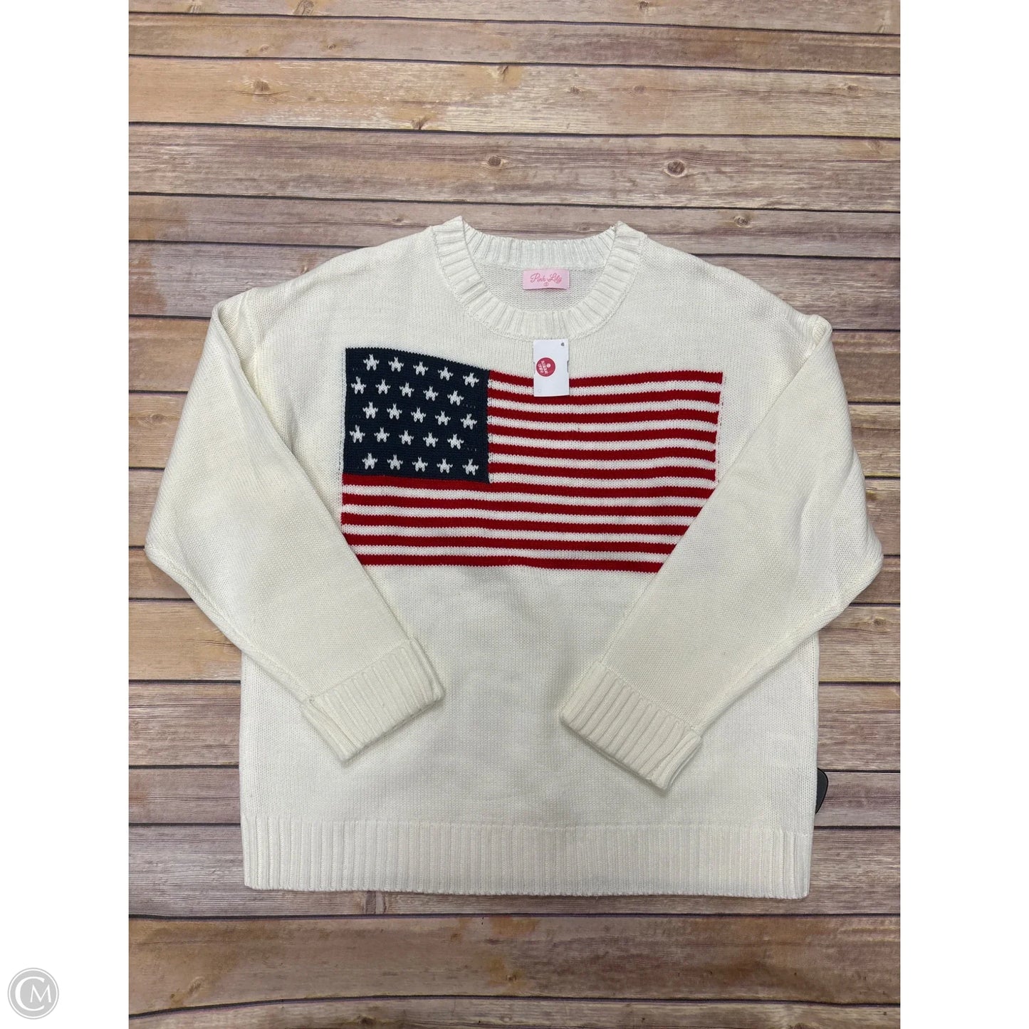 Sweater By Pink Lily In Ivory, Size: S