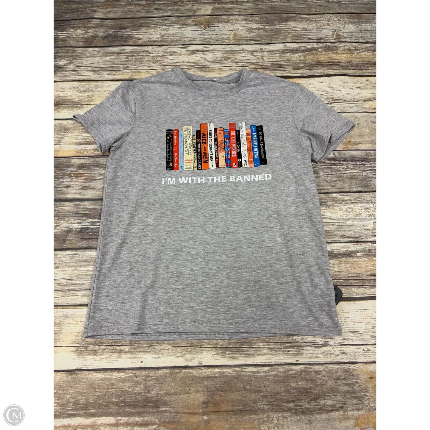 Top Short Sleeve By Cmf In Grey, Size: M