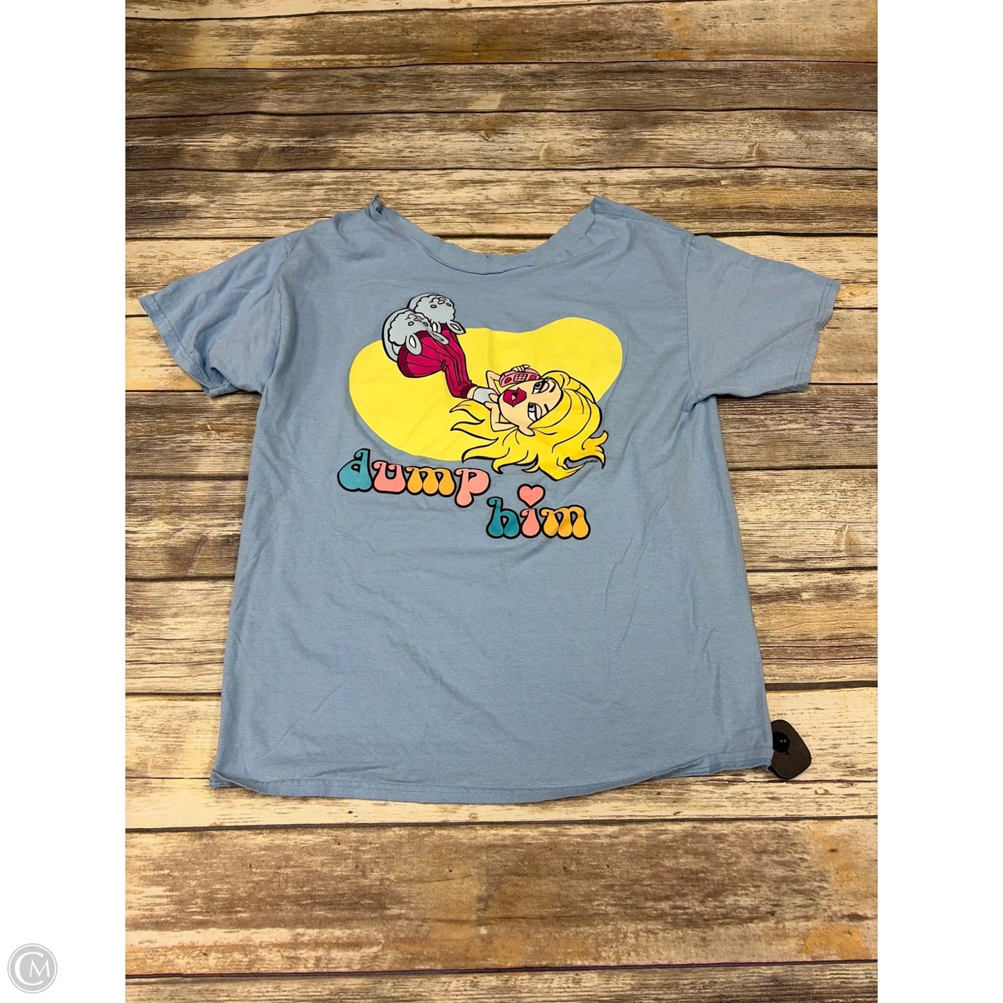 Top Short Sleeve By Cmf In Blue, Size: L