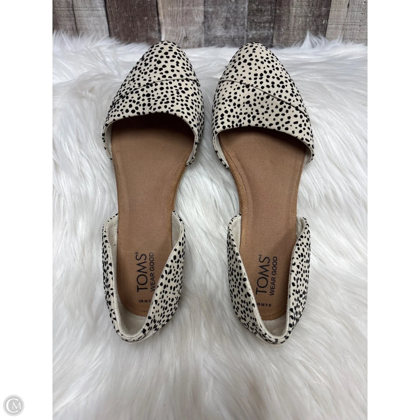 Shoes Flats By Toms In Black & Cream, Size: 7.5