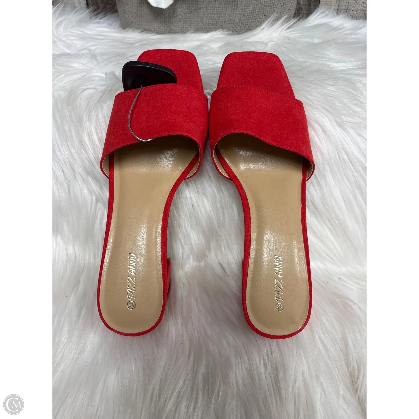 Sandals Heels Block By Cme In Red, Size: 8.5