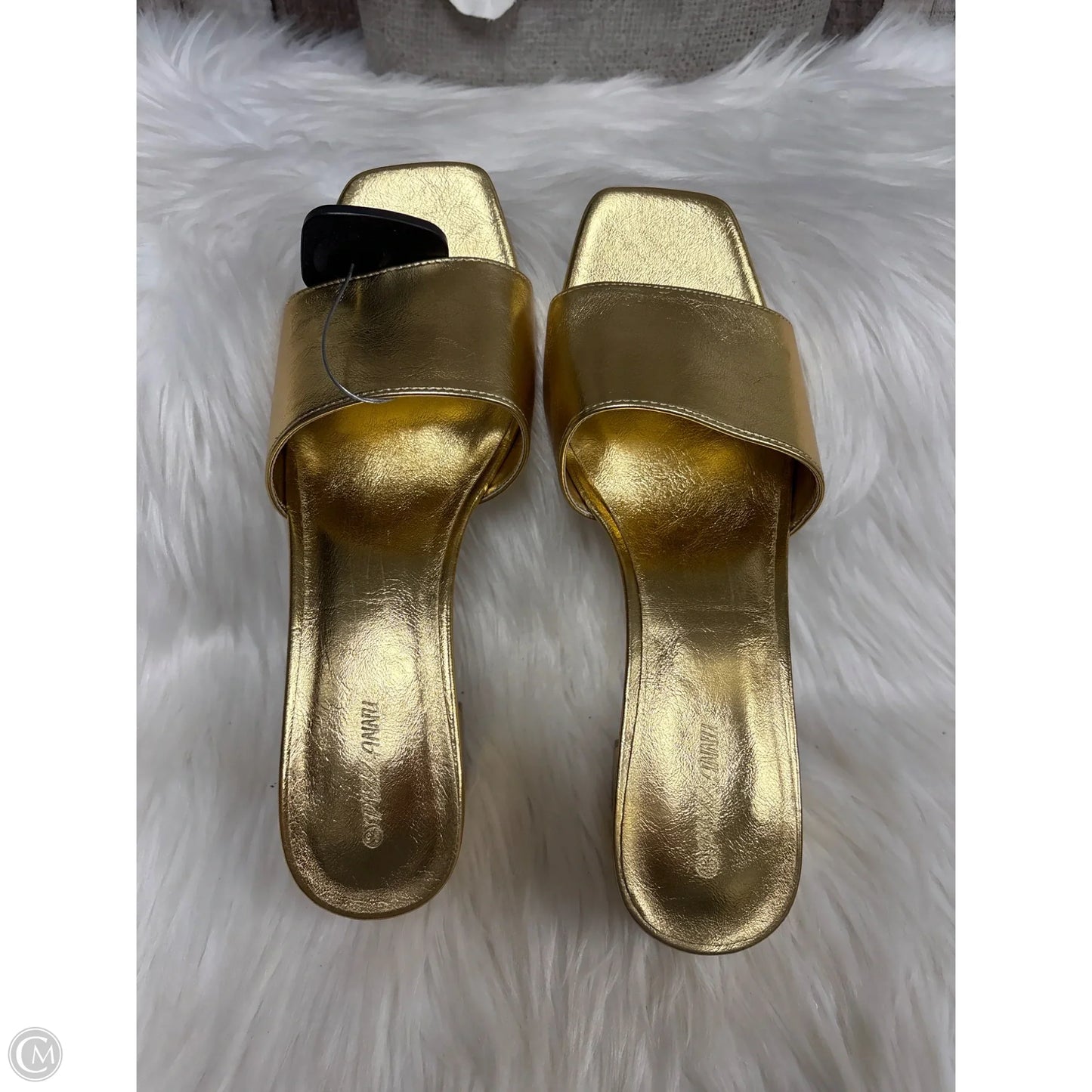 Sandals Heels Block By Cme In Gold, Size: 8.5