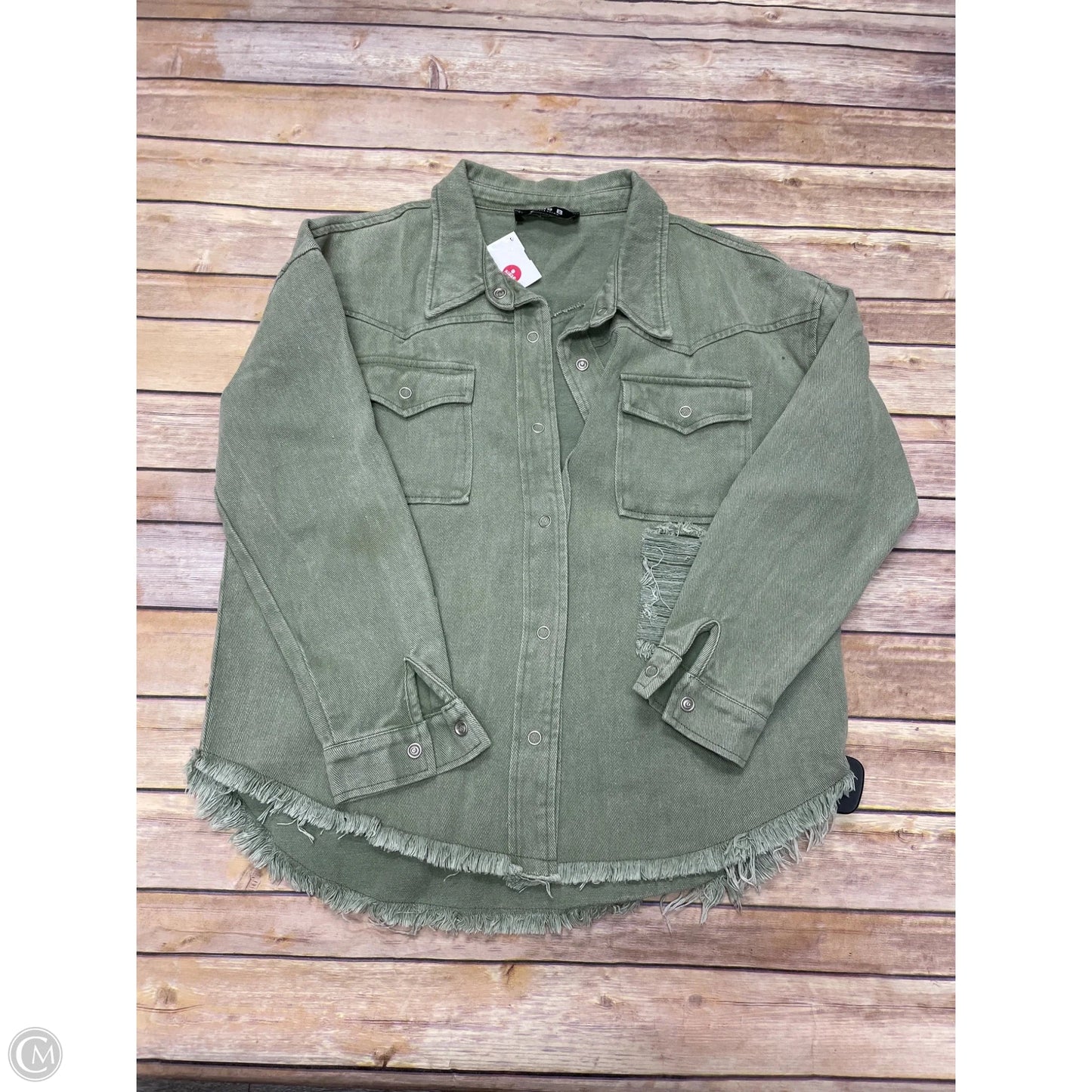 Jacket Denim By Blue B In Green, Size: S