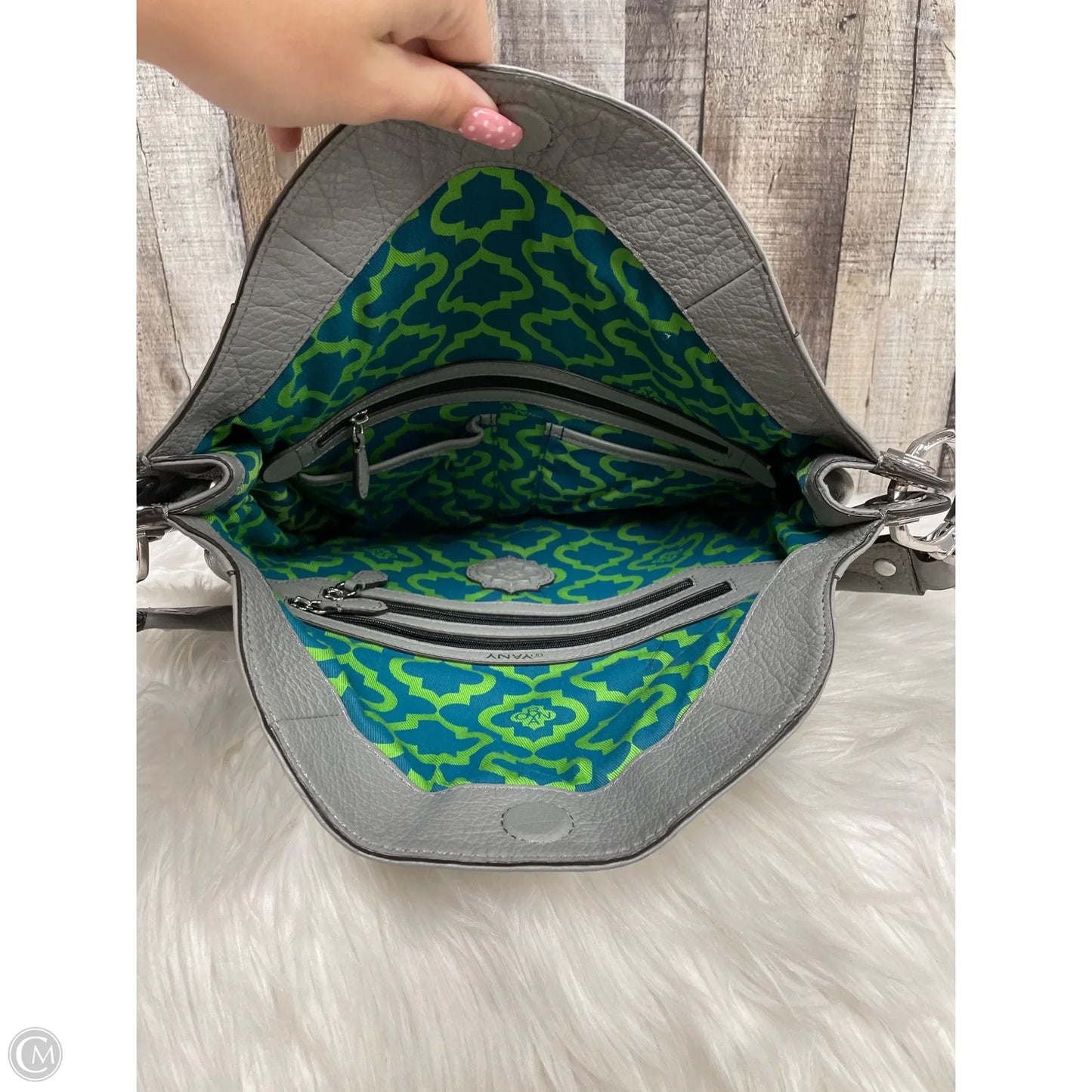 Handbag Leather By Oryany, Size: Medium