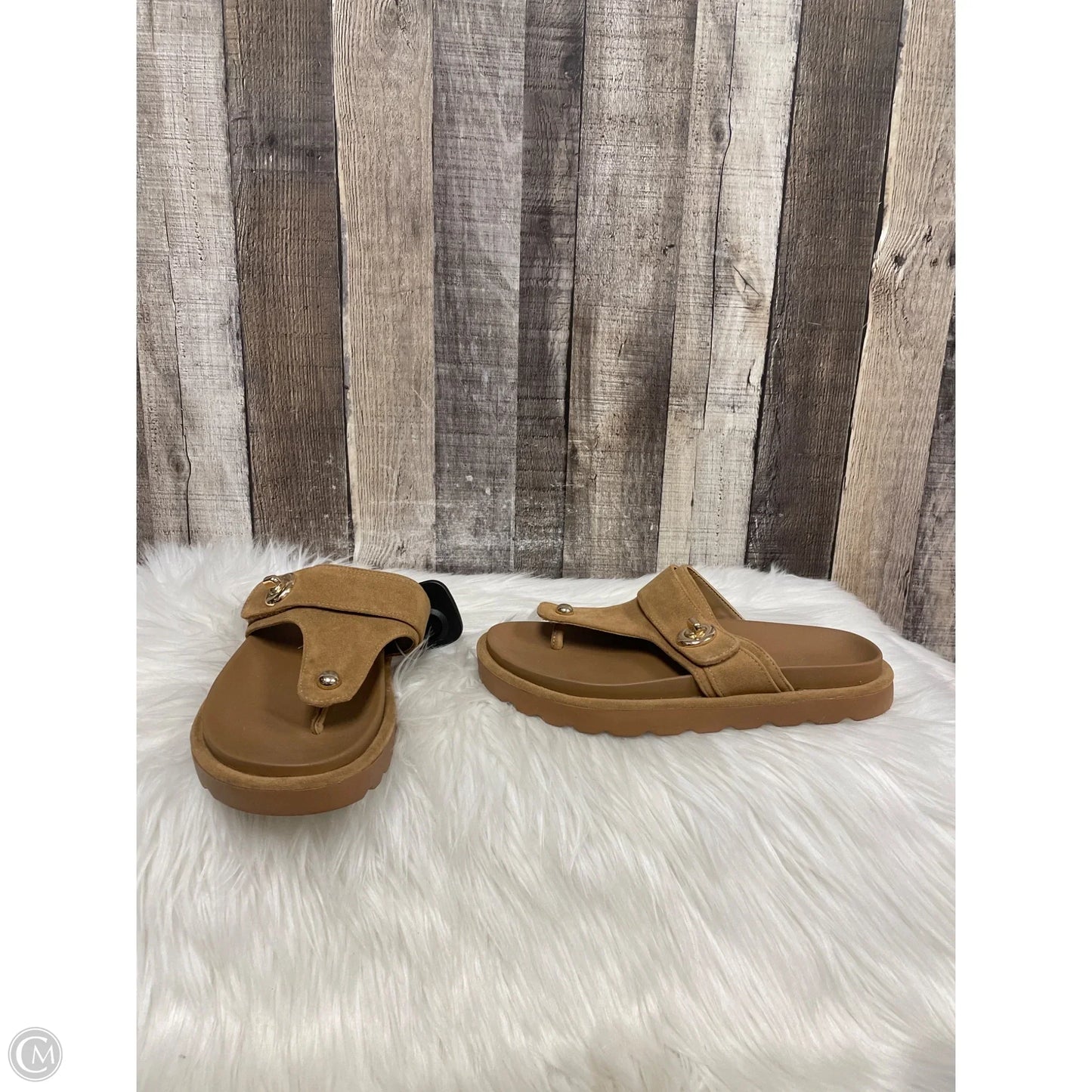 Sandals Flats By Universal Thread In Tan, Size: 6.5