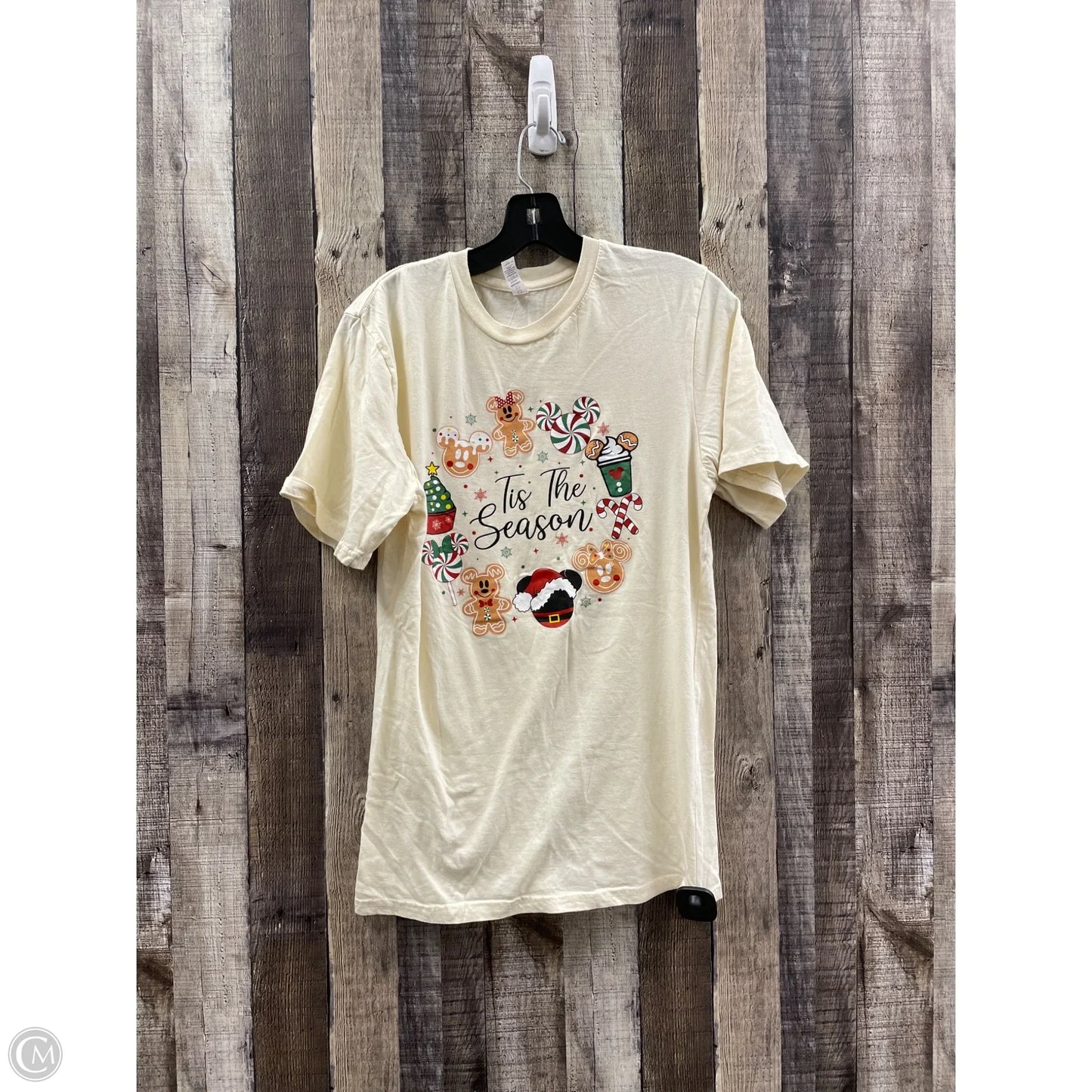 Top Short Sleeve By Cme In Cream, Size: M