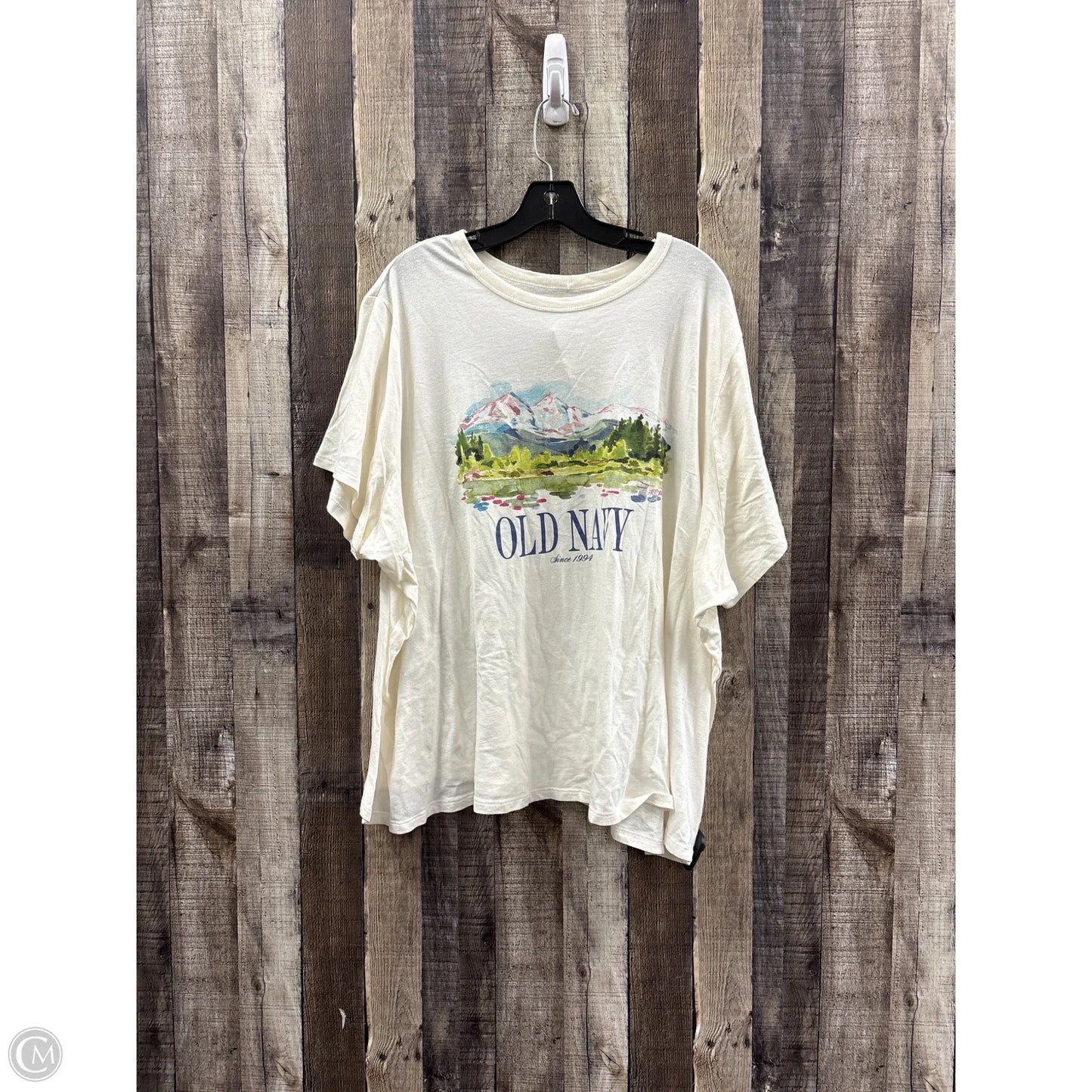 Top Short Sleeve By Old Navy In White, Size: 4x