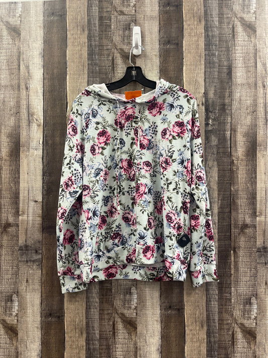 Floral Sweatshirt Hoodie Ultra Flirt, Size Large