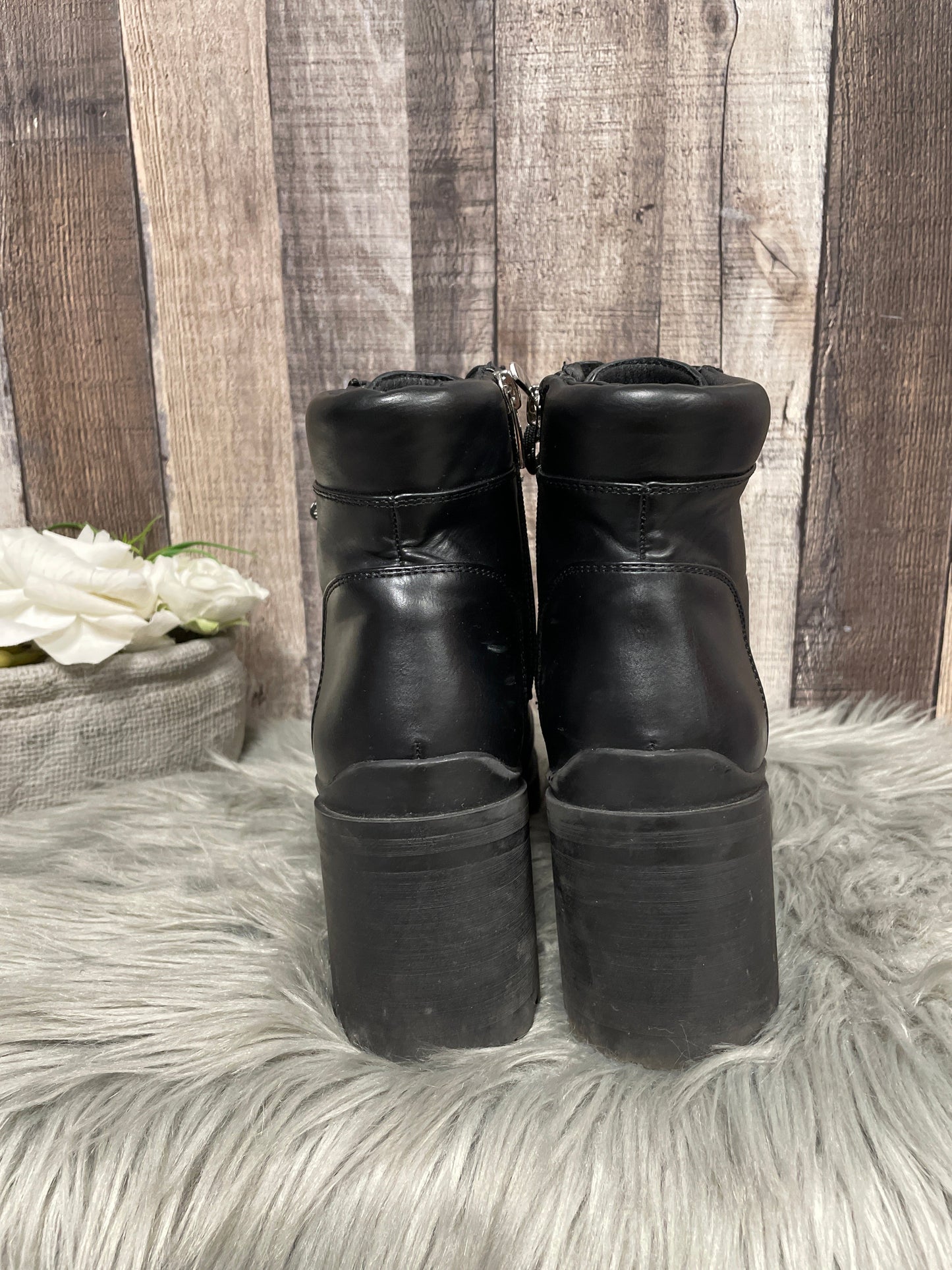 Black Boots Ankle Heels Nine West, Size 9.5