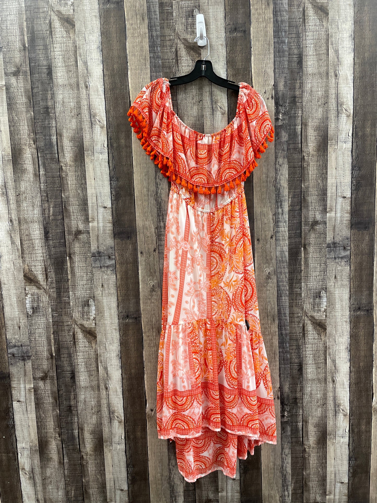 Orange & Pink Dress Casual Maxi Lulus, Size L