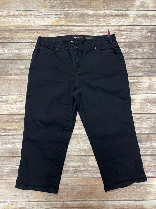 Capris By Style And Company In Black Denim, Size: 18w