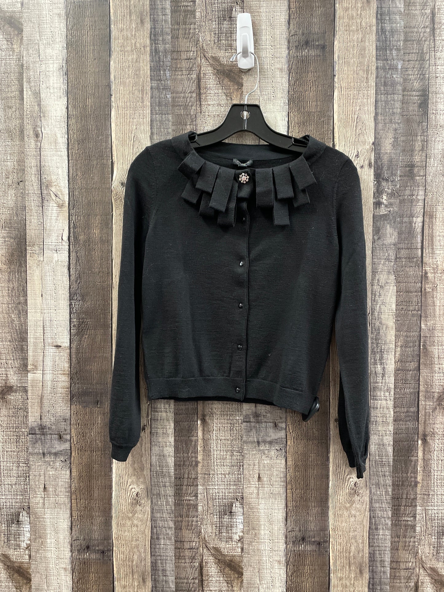 Sweater Cardigan By Ann Taylor In Black, Size: S petite