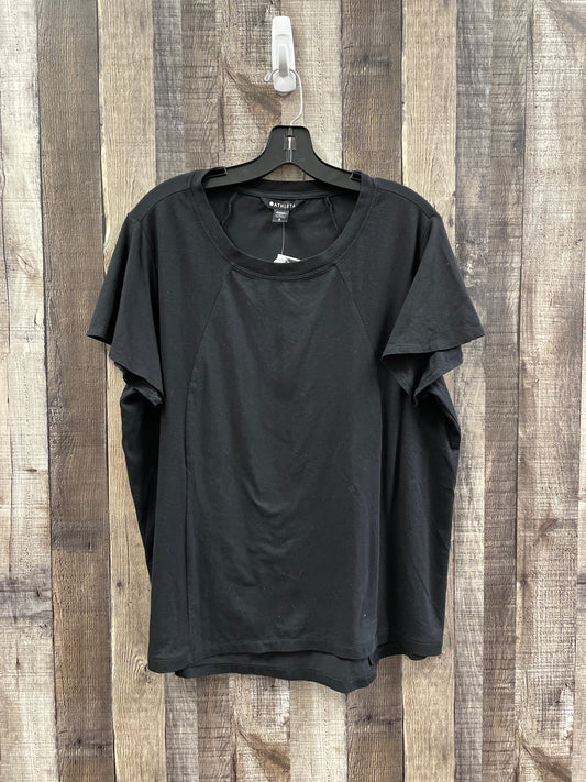 Athletic Top Short Sleeve By Athleta In Black, Size: L