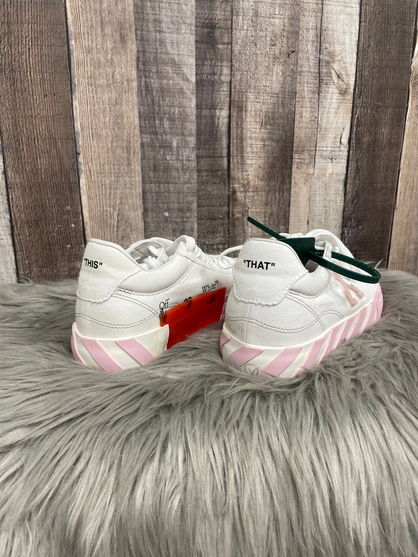 Shoes Luxury Designer By Off-white In Pink & White, Size: 9