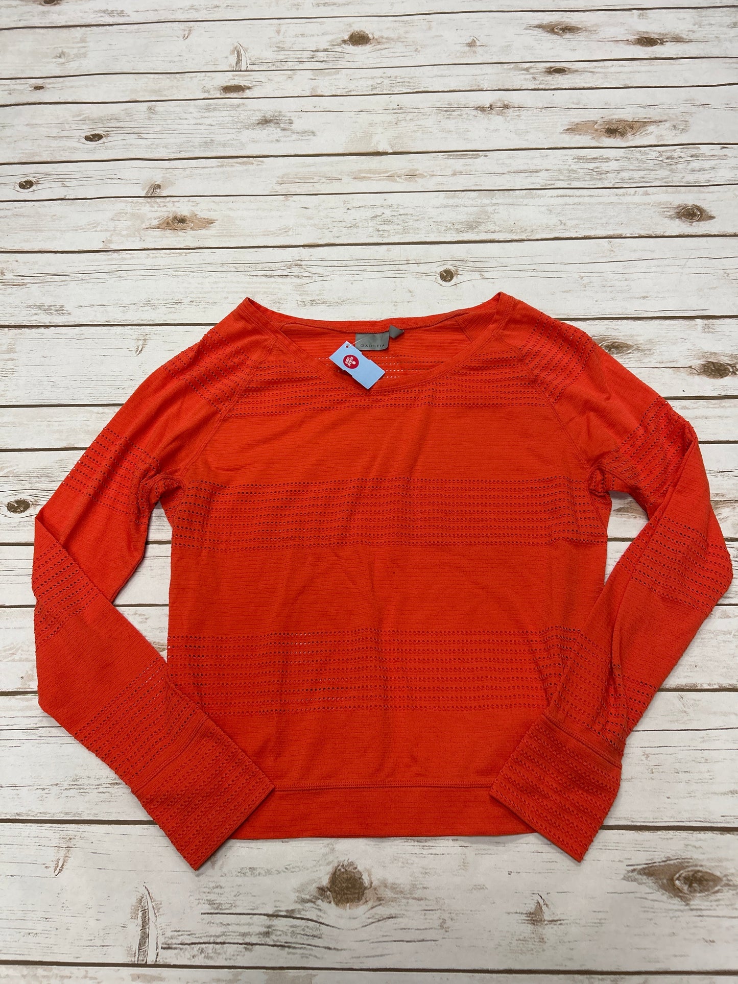 Athletic Top Long Sleeve Crewneck By Athleta In Orange, Size: L