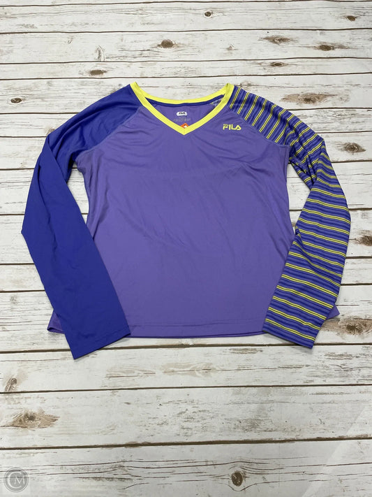 Athletic Top Long Sleeve Crewneck By Fila In Purple, Size: Xl