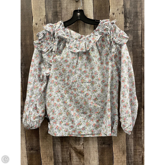 Top Long Sleeve By J. Crew In Floral Print, Size: S