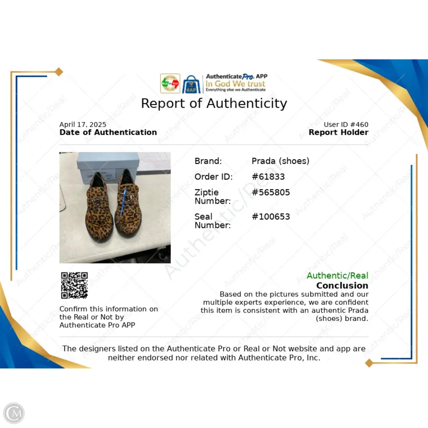 Shoes Luxury Designer By Prada In Animal Print, Size: 8.5