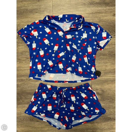 Pajamas 2pc By Cme In Blue & Red & White, Size: L