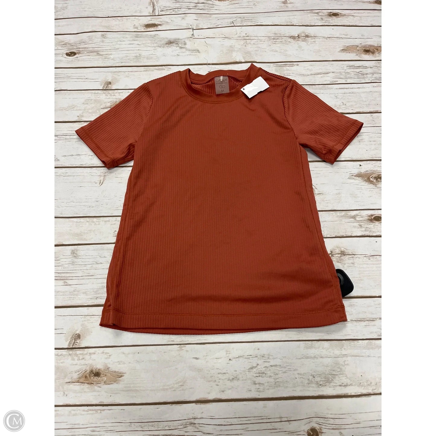 Athletic Top Short Sleeve By Calia In Orange, Size: M
