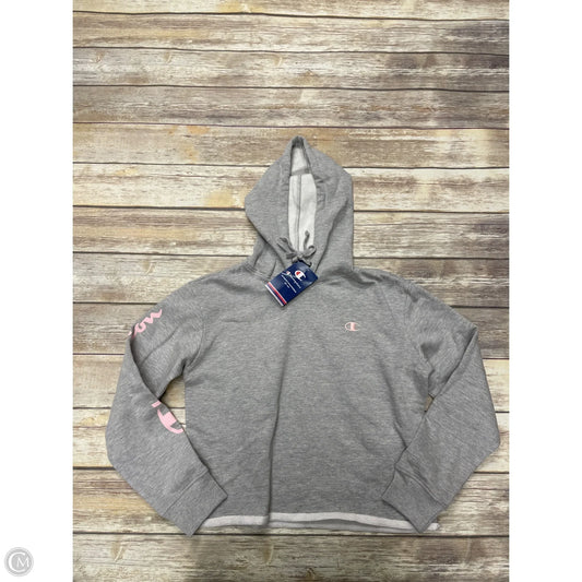 Sweatshirt Hoodie By Champion In Grey, Size: L