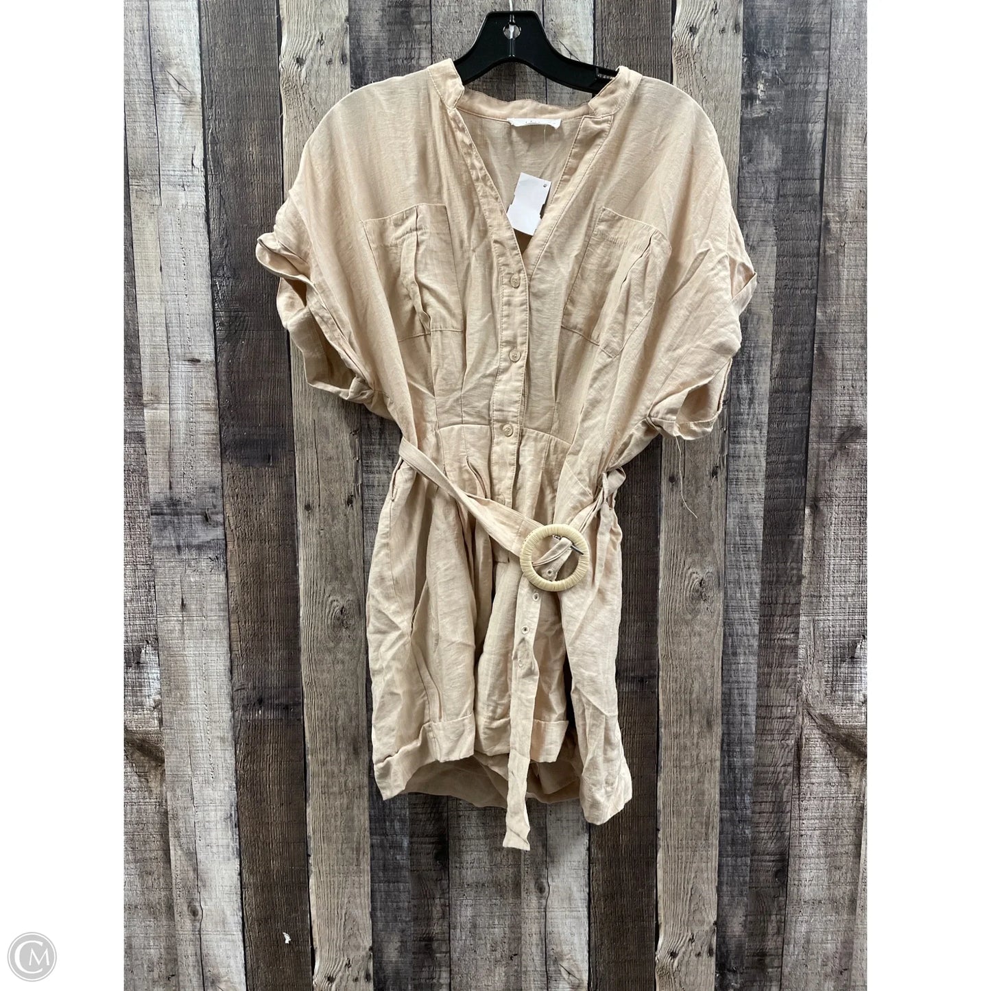 Romper By Cme In Tan, Size: S