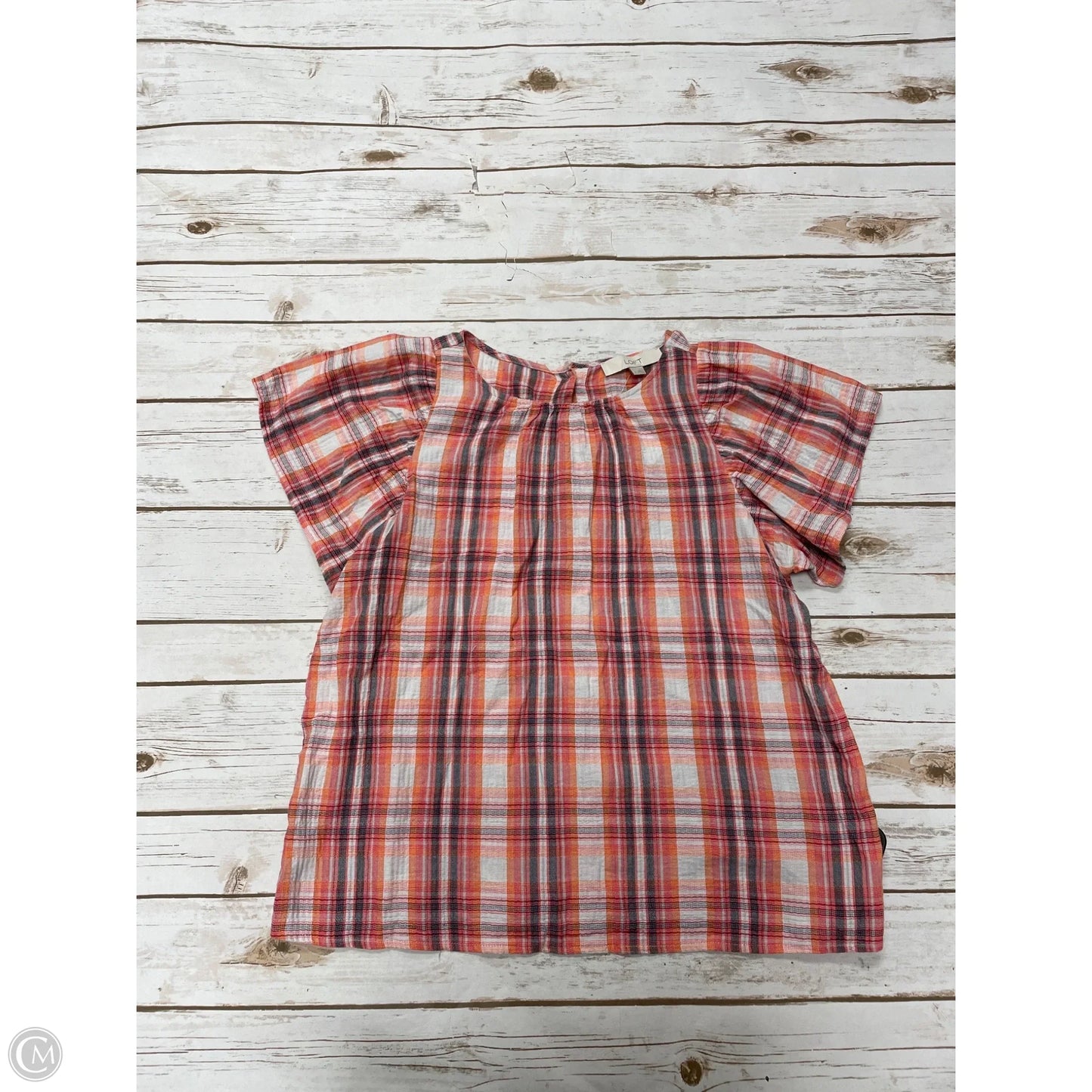 Top Short Sleeve By Loft In Multi-colored, Size: S