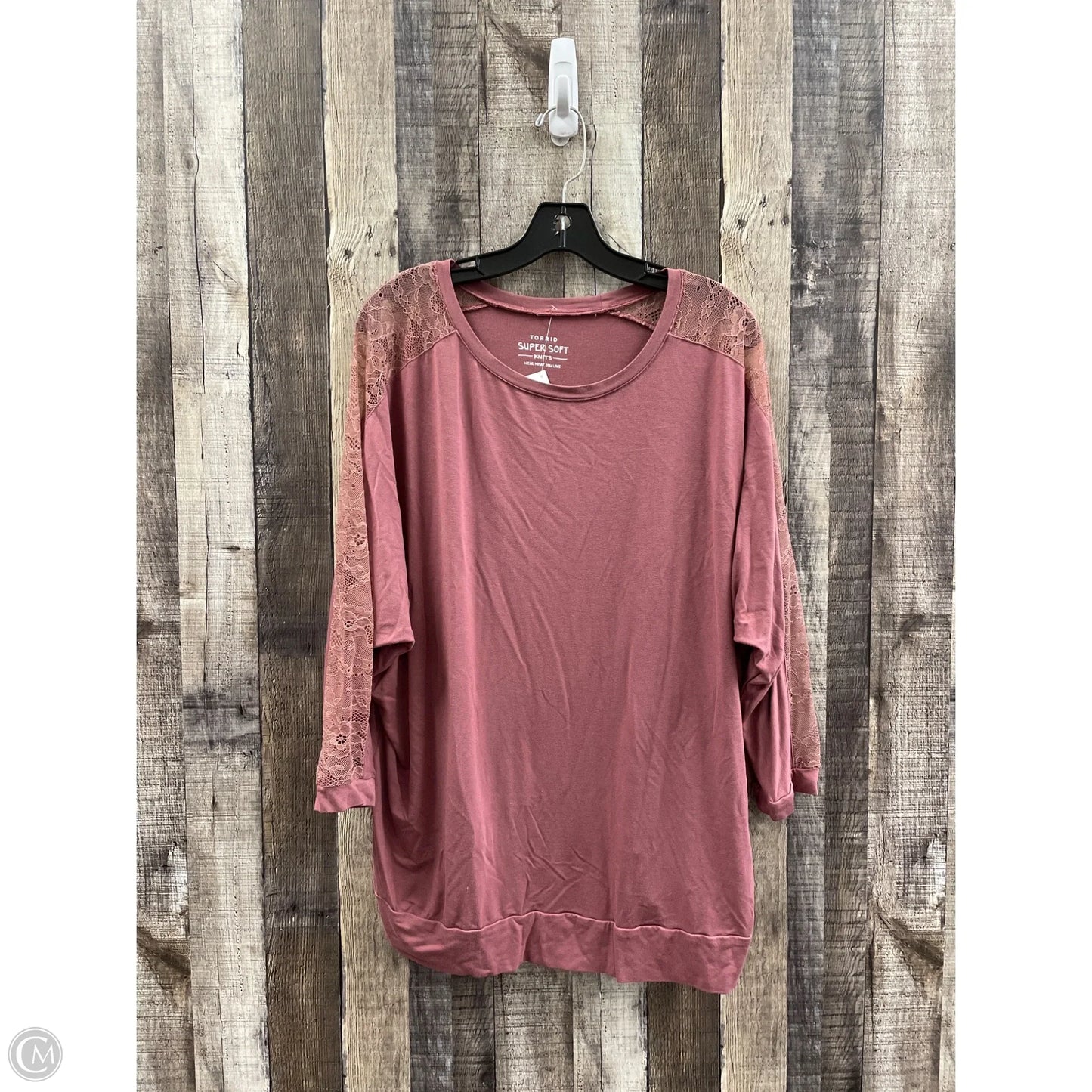 Top Long Sleeve By Cme In Purple, Size: M