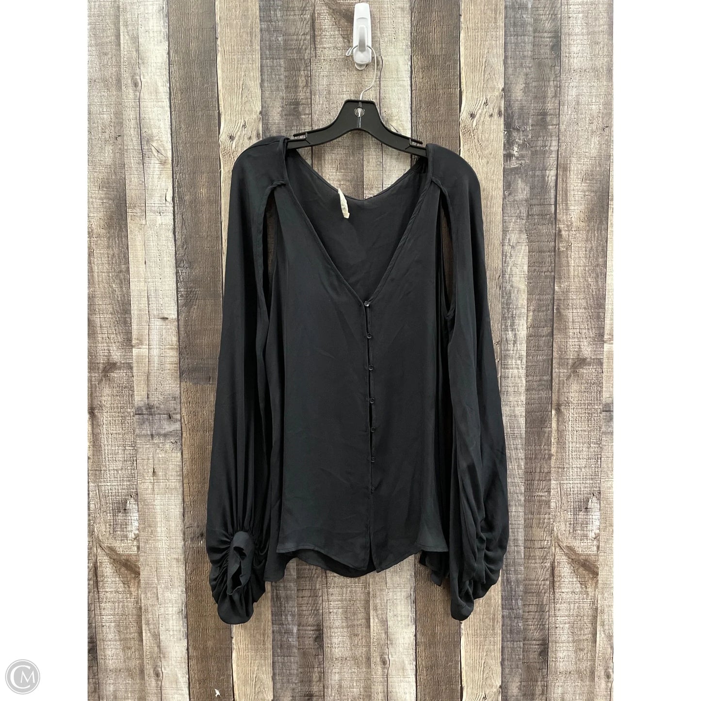Top Long Sleeve By Cme In Black, Size: M
