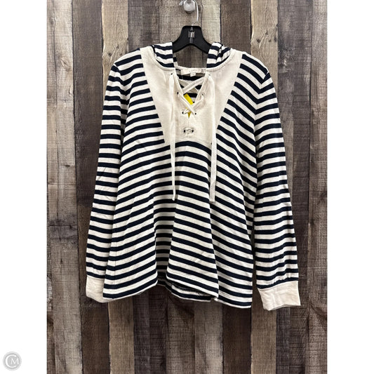Sweatshirt Hoodie By Loft In Striped Pattern, Size: L