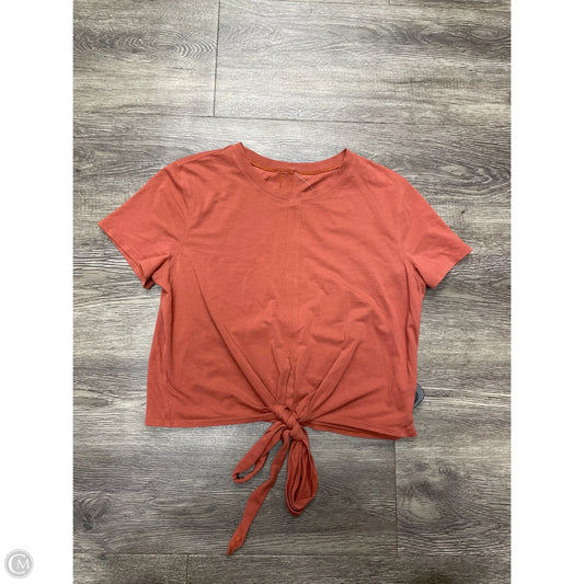 Athletic Top Short Sleeve By Lululemon In Orange, Size: S