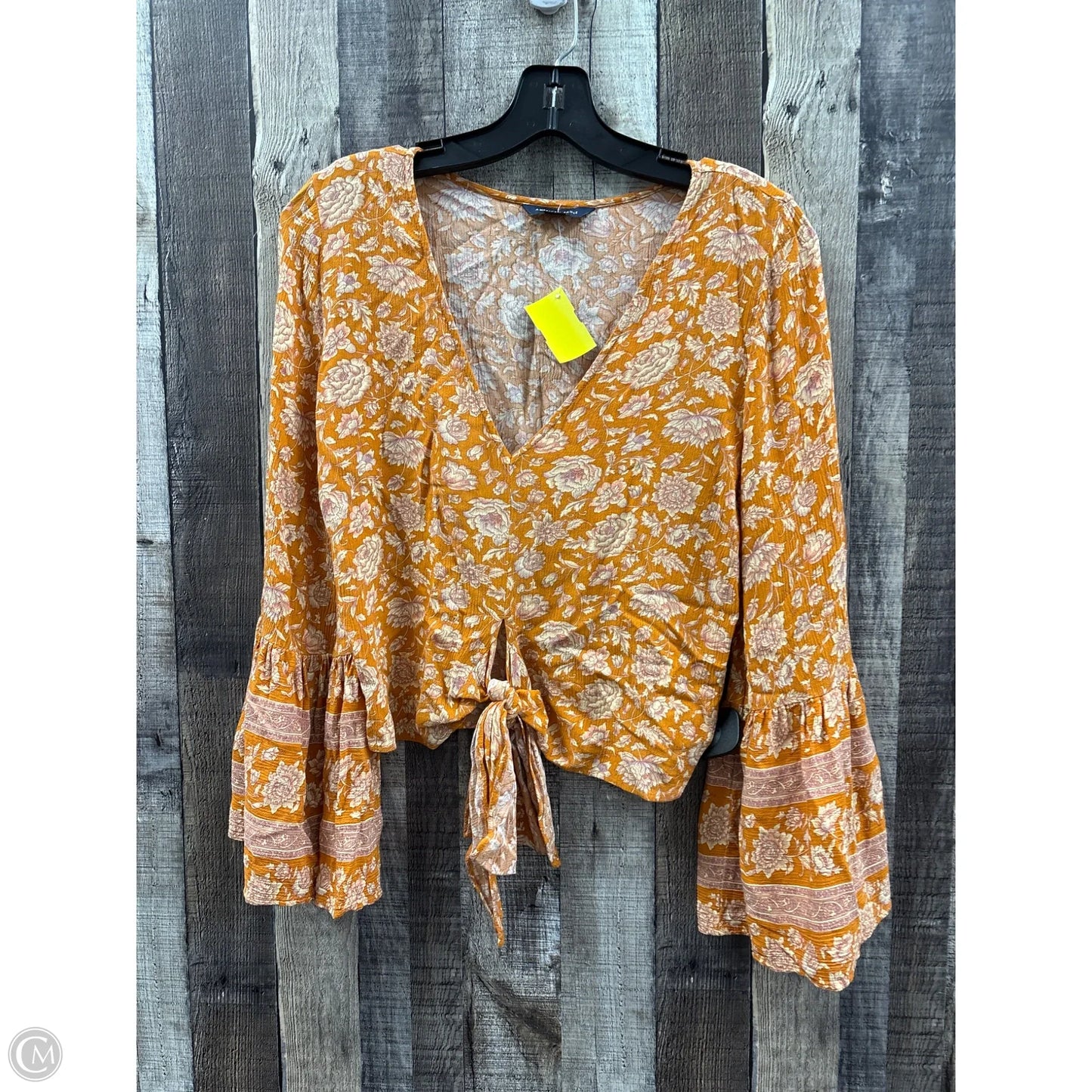 Top Long Sleeve By American Eagle In Floral Print, Size: Xs