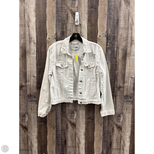Jacket Denim By Fashion Nova In White Denim, Size: L