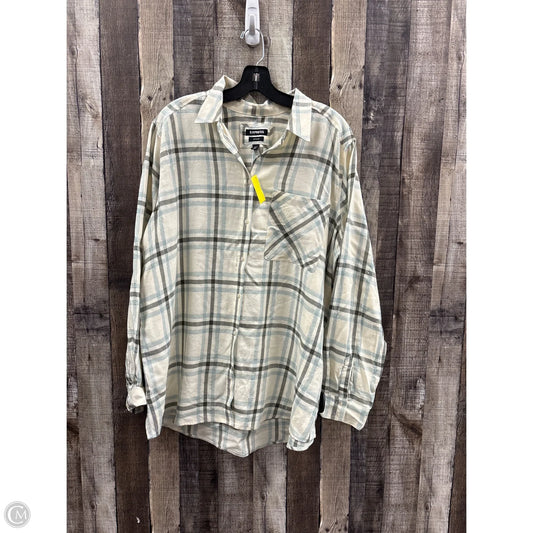 Top Long Sleeve By Express In Plaid Pattern, Size: Xl