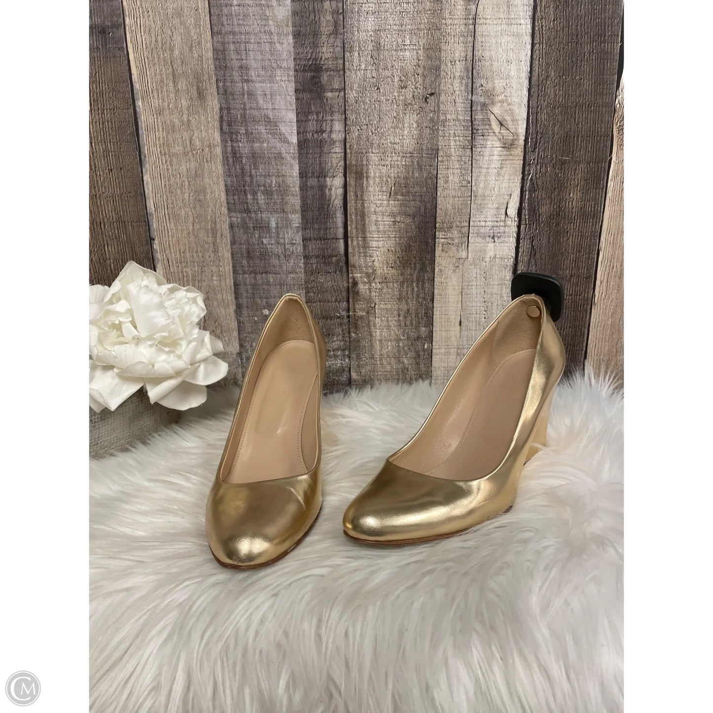 Shoes Heels Wedge By J. Crew In Gold, Size: 7