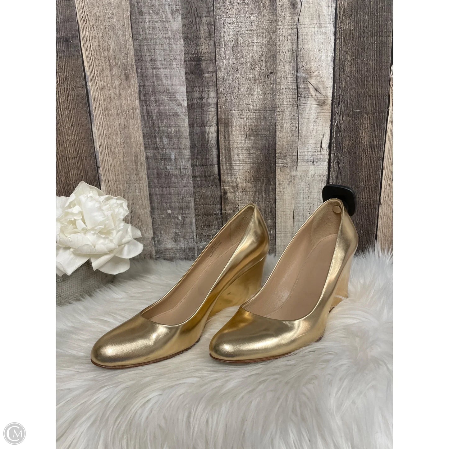 Shoes Heels Wedge By J. Crew In Gold, Size: 7