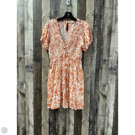 Romper By Cme In Orange & White, Size: M