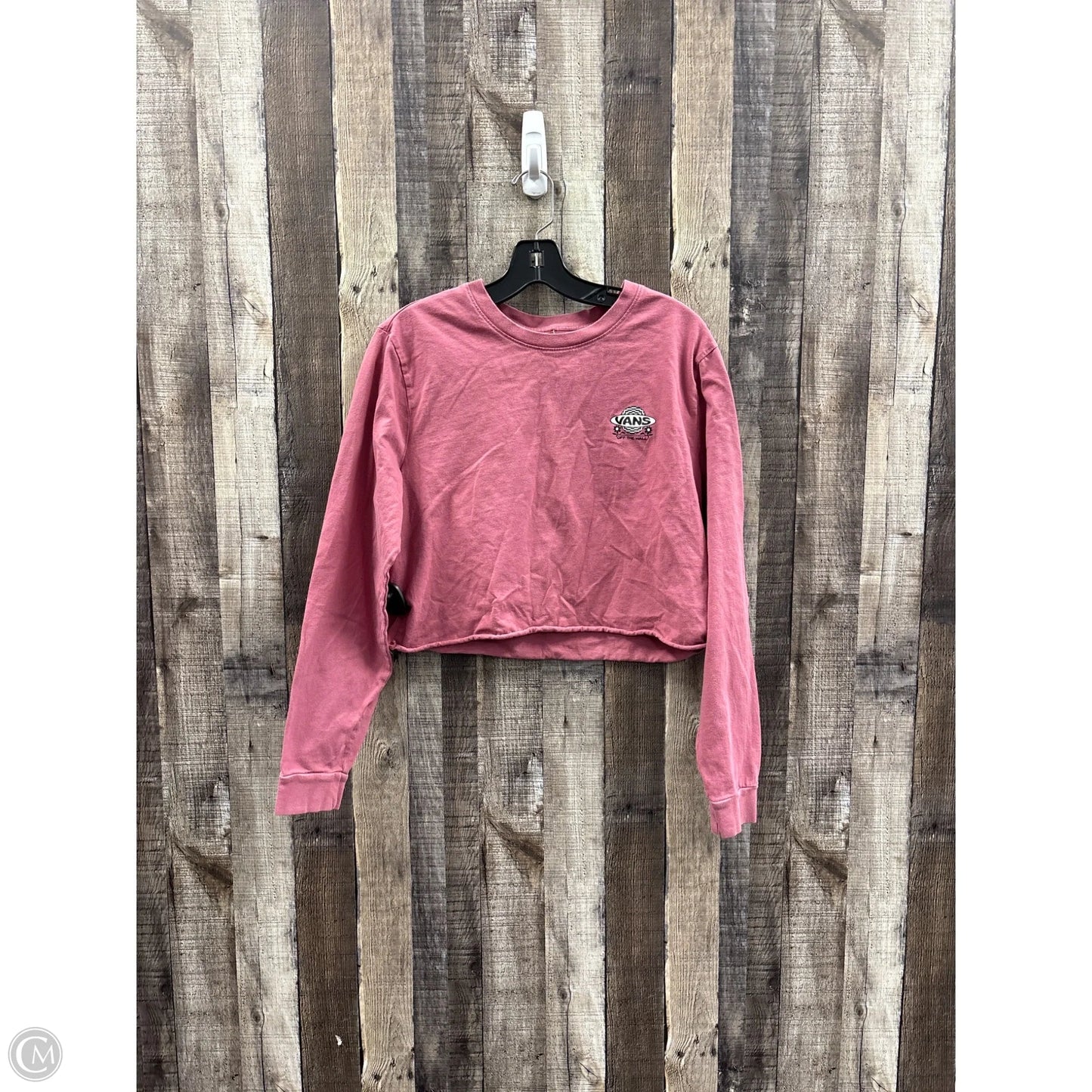 Top Long Sleeve Basic By Vans In Pink, Size: L